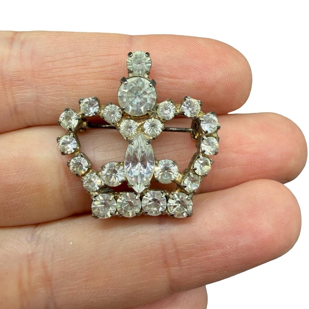 Vintage Jewelry Crown Brooch Tiara Pin